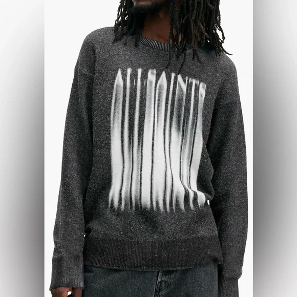 All Saints Fayde Logo Alpaca & Wool Blend Sweater - Picture 1 of 6